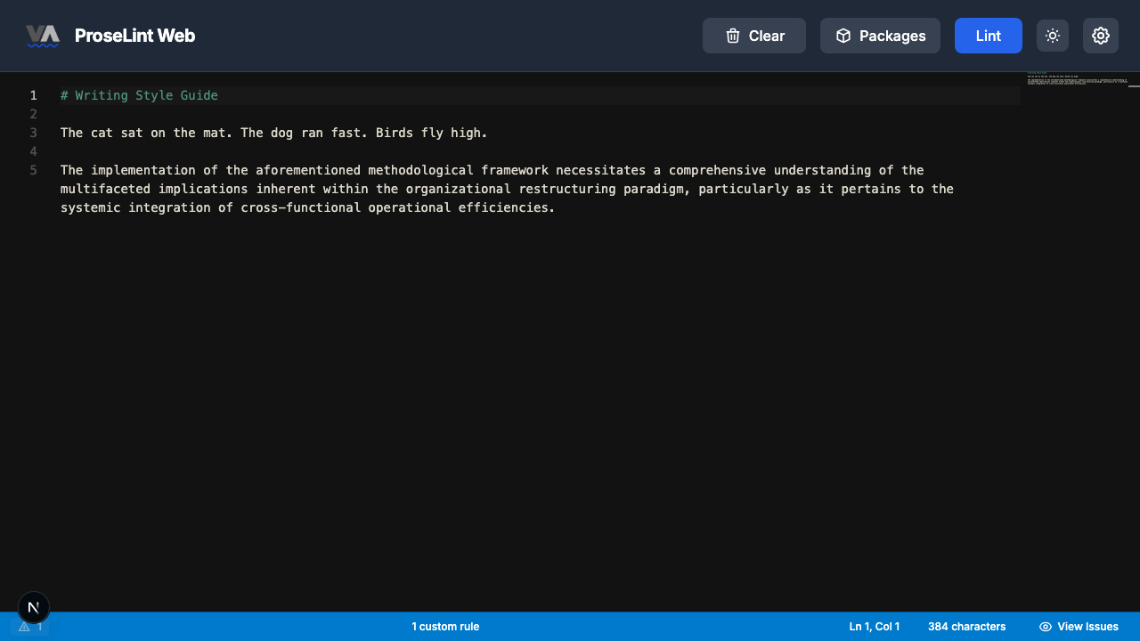 Issues panel showing readability warning